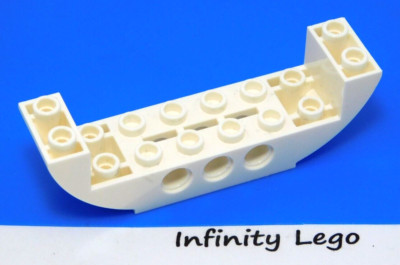 2 LEGO White Slope 2x8x2 Curved Inverted Double w/ Holes (11301 28919) 2 Pieces