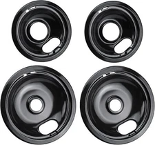 4 pcs Range Cooktop Porcelain Drip Pan Replaces For Whirlpool, Amana, Maytag