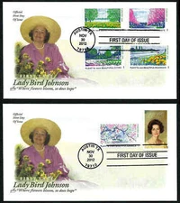 USA, SCOTT # 4716, SET OF 2 ARTCRAFT FDC COVERS - LADY BIRD JOHNSON, 2012