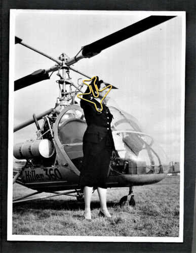 Hélicoptère HILLER 360-  Photo du Service Cinéma des Armées numérotée -23 x 17,2 - Photo 1/2