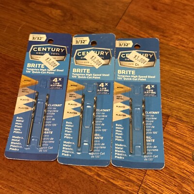 Century Drill & Tool Pro Grade Brite Drill Bit, 3/32  shank Count 3