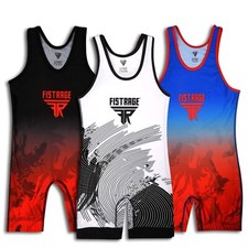 FISTRAGE Wrestling Singlet Sublimated for Kids
