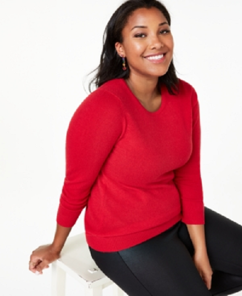Charter Club Womens Plaid Crewneck Family Sweater Red Size X Small main image 1