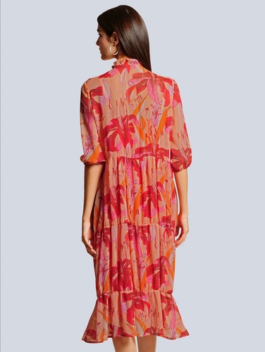 Alba Moda Chiffon Kleid Pink/Multicolor mit Glanzgarneffekten Gr. 46 0823605 (G) - Bild 2 von 6