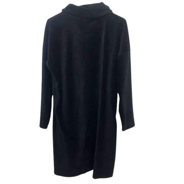 VETEMENTS Abito J. Jill Pure Jill in velluto con cordoncino scollo a cappuccio manica lunga nero nuovo con etichette taglia L