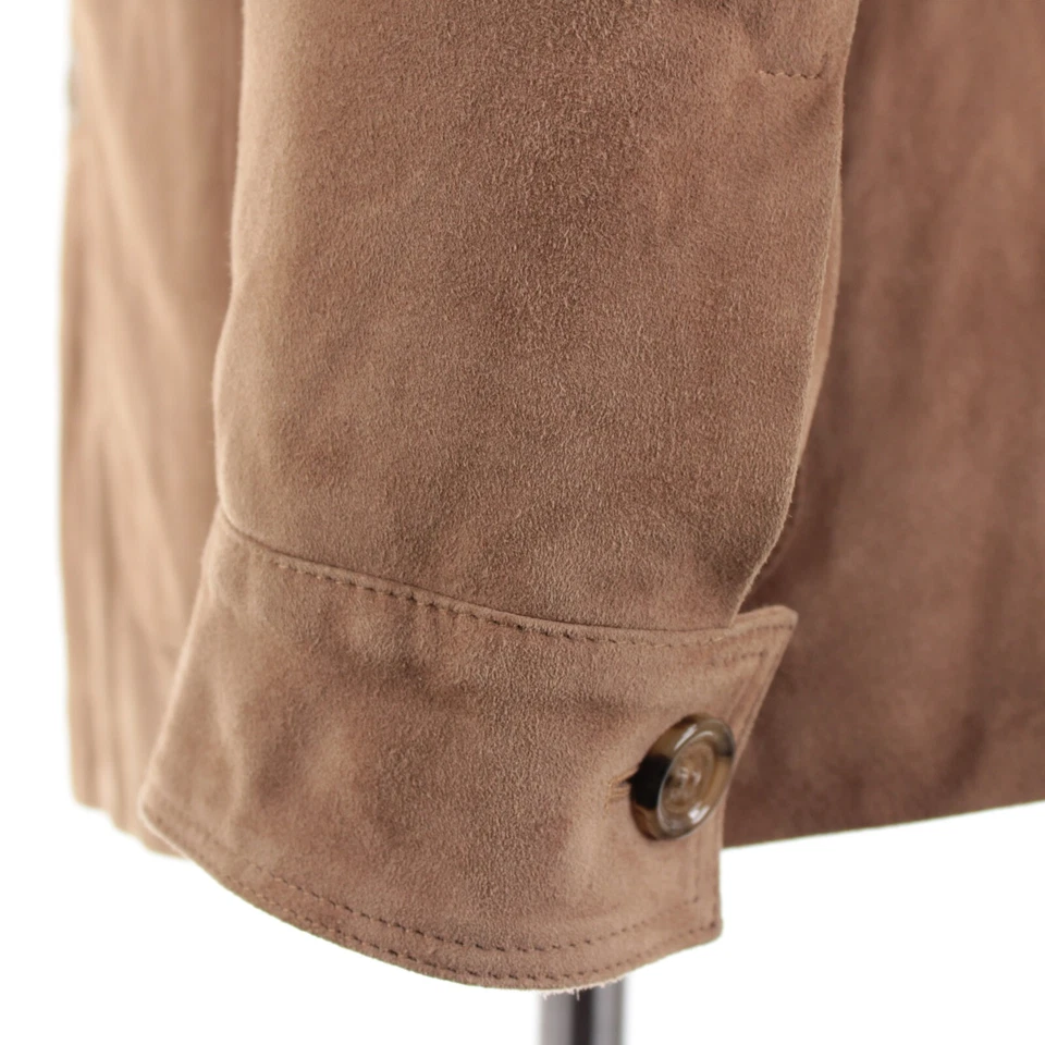 Chaqueta de cuero de gamuza cosida a mano Eleventy Platinum nueva con etiquetas talla 50 (~ M EE. UU.) marrón Foto 3 de 4