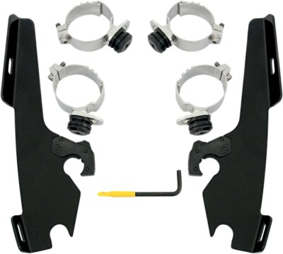 Memphis Shades Black Trigger Lock Mount Kit For Fatsslim Windshield 