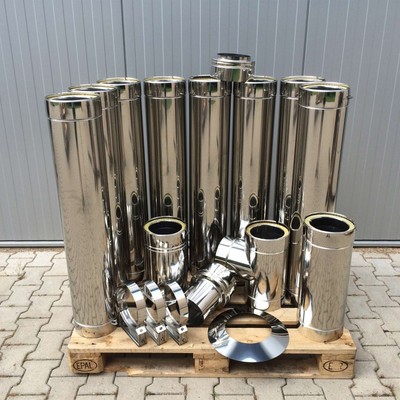 Edelstahl Schornstein Edelstahlschornstein doppelwandig Kamin doppelwandig