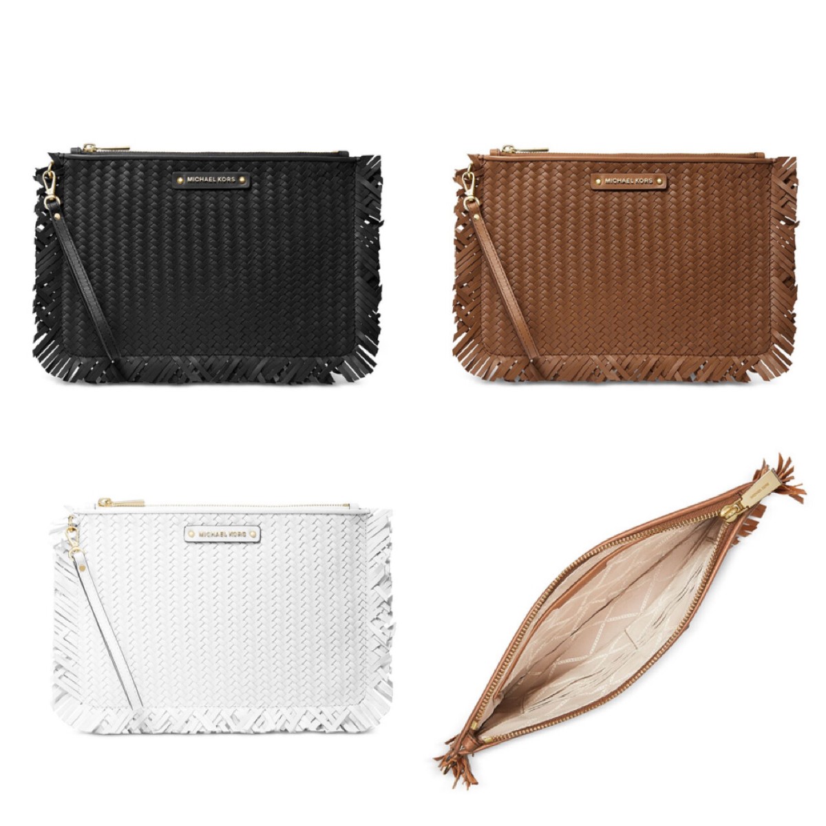 Michael Kors Large Woven Leather Pouch Luggage 32t0gj6m3o Michael Kors Large Woven Leather Pouch Luggage 32t0gj6m3o