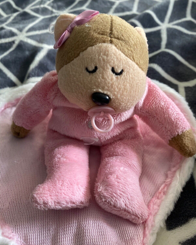 Beanie Kids Pink “Hug a Boo” Bear 15cm Tall Blanket
