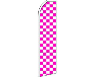 Pack of 2 Pink & White Checkered Swooper Super Feather Advertising Super Flag