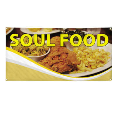Vinyl Banner Multiple Sizes Soul Food Outdoor Advertising Printing Outdoor