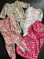 Carters 3/6 6/9 Month Sleeper Lot Of 4 EUC LKN