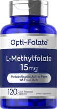 L Methylfolate 15mg | 120 Capsules | Value Size | Max Potency | by Opti-Folate