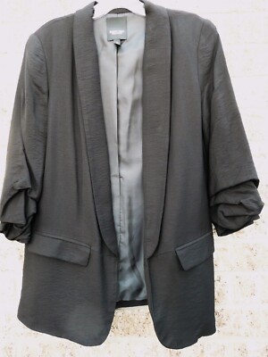 Simply Vera Vera Wang Size M Black Slouch Blazer Crunched Sleeve Blazer Jacket