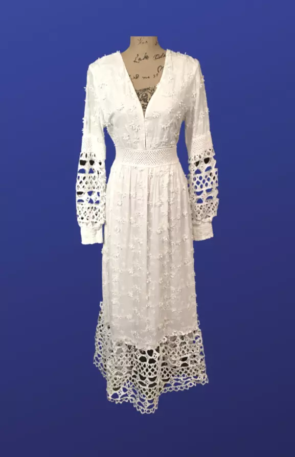 White lace top overlay maxi dress