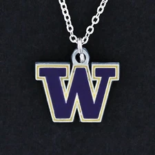 WASHINGTON HUSKIES Necklace - Enamel Pewter Charm NCAA College University NEW