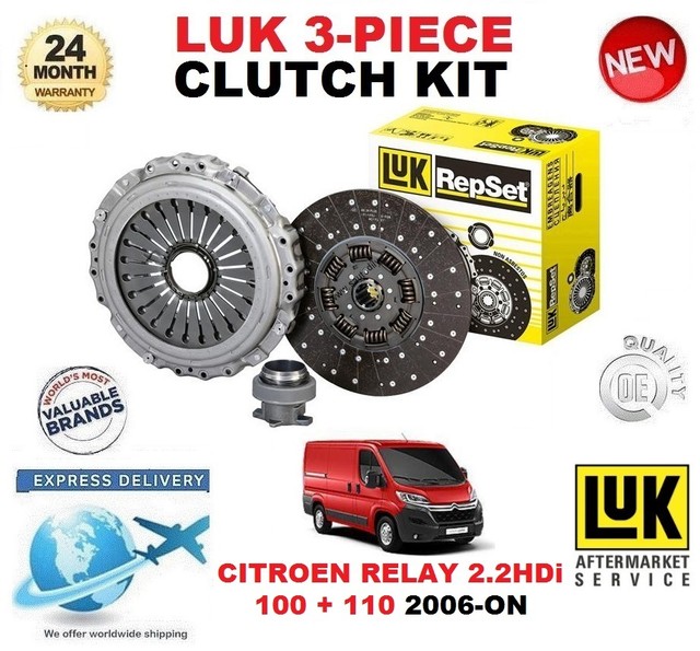 FOR CITROEN RELAY 2.2 HDi 100 110 CLUTCH KIT 2006ON LUK 3 PIECE EO