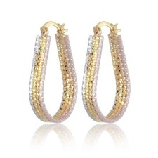 Woman 18k Gold Plated Multicolor Water-drop Huggie Round Earring Drop Dangle