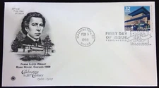FRANK LLOYD WRIGHT ARCHITECT 1909 ROBIE HOUSE CHICAGO PCS CACHET FDC 1998 UNADDR