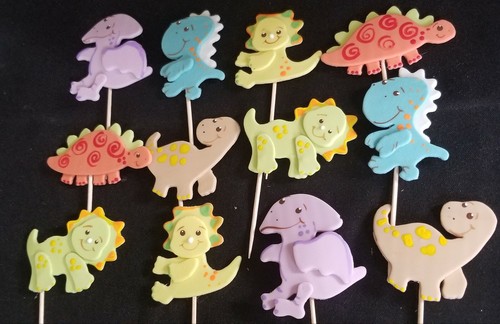 Dinosaur Cupcake Topper Birthday Decoration Dinosaur Baby Shower T-Rex Stegosaur - Picture 2 of 12