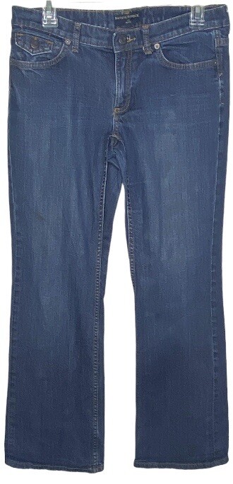 Banana Republic Women's Denim Jeans Petite 8P Dark Blue Wide Leg