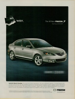 2004 Mazda 3 Sedan Silver Zoom-Zoom 160 hp Photo No Way Vintage Print Ad
