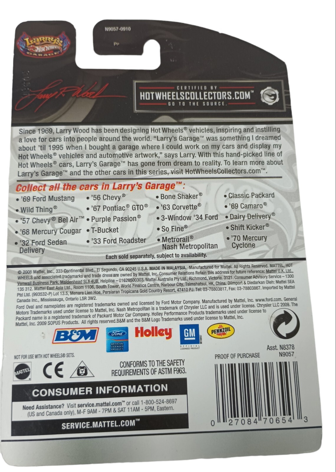 Hot Wheels Larry's Garage - '68 Mercury Cougar w/Real Riders 1:64 Diecast Green  thumbnail 2