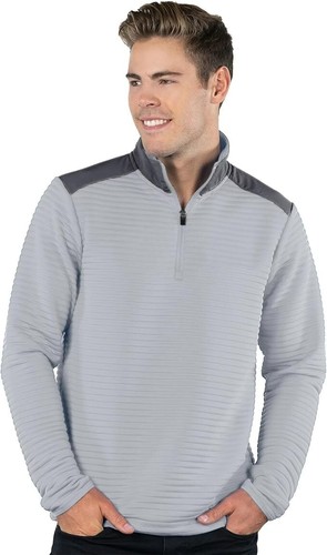 Men’s Quarter Zip Pullover Performance Long Sleeve Shirt - 3X & 4X - 2 Colors - Picture 2 of 5