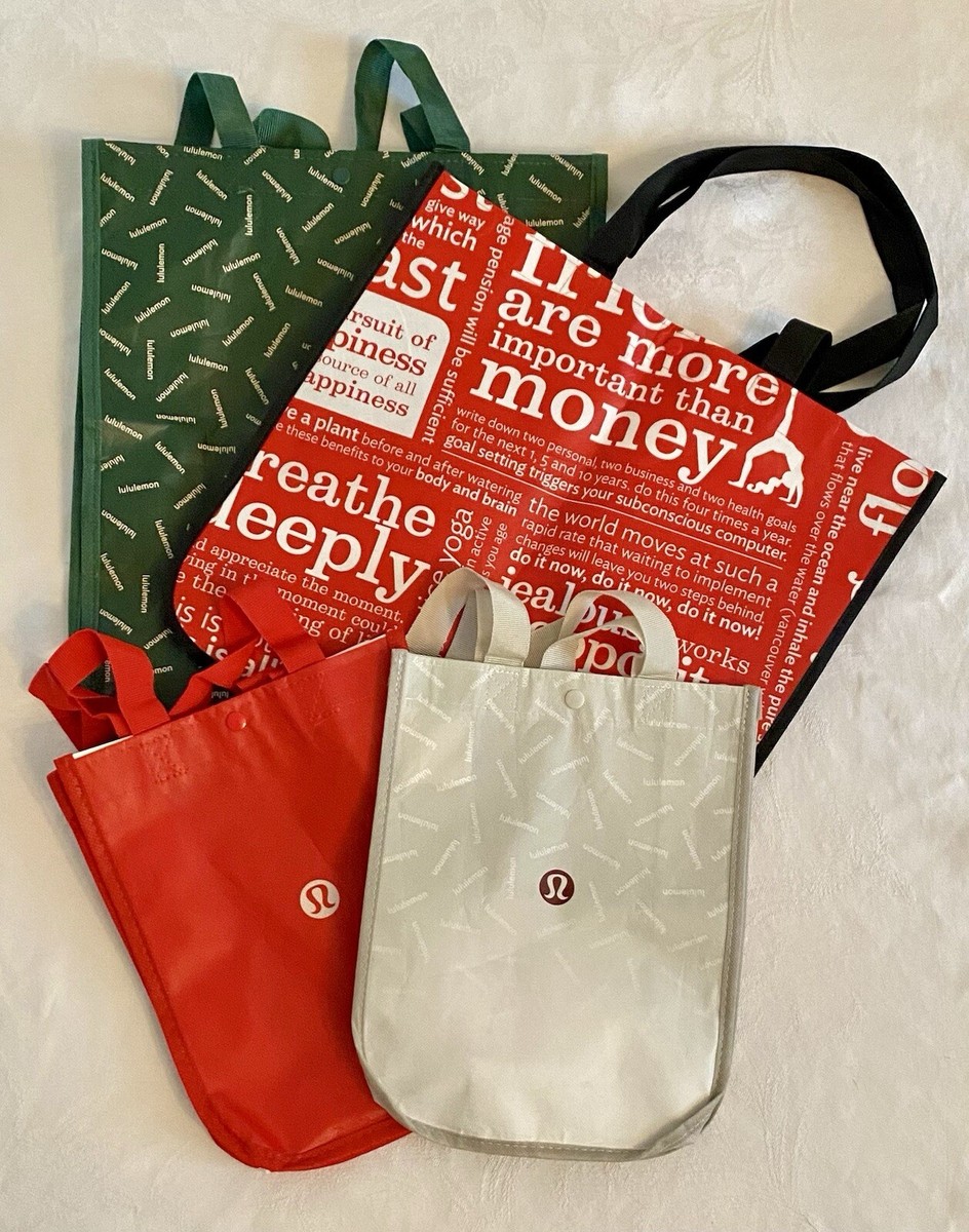 Lululemon Reusable Tote Shopping Bags Yoga Gym Lunch Lot 4 Large