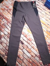 Under Armour Womens Heat Gear Compression Leggings Size M Grey Black Brand New