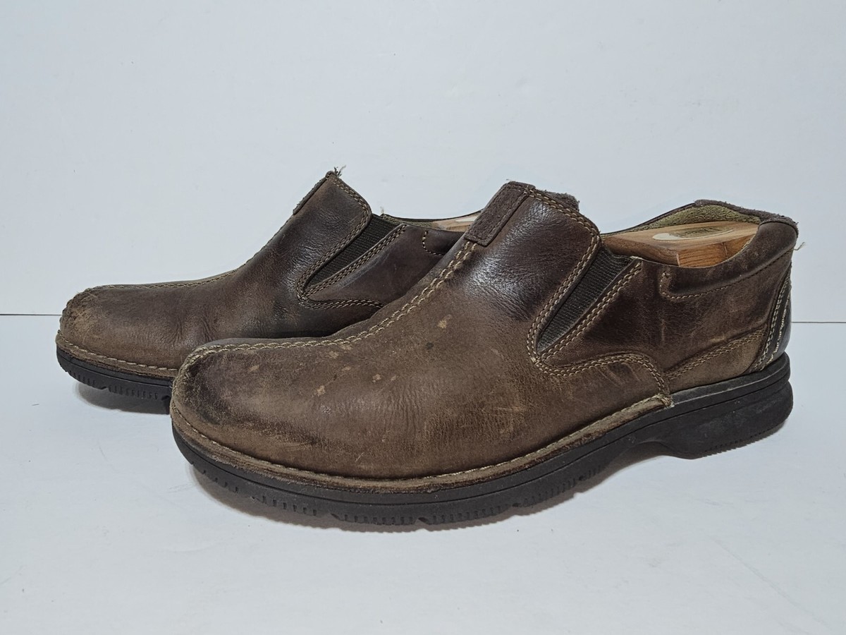 Clarks Brown Leather Slip on Loafers Mens Size 9M Comfort  display picture 2