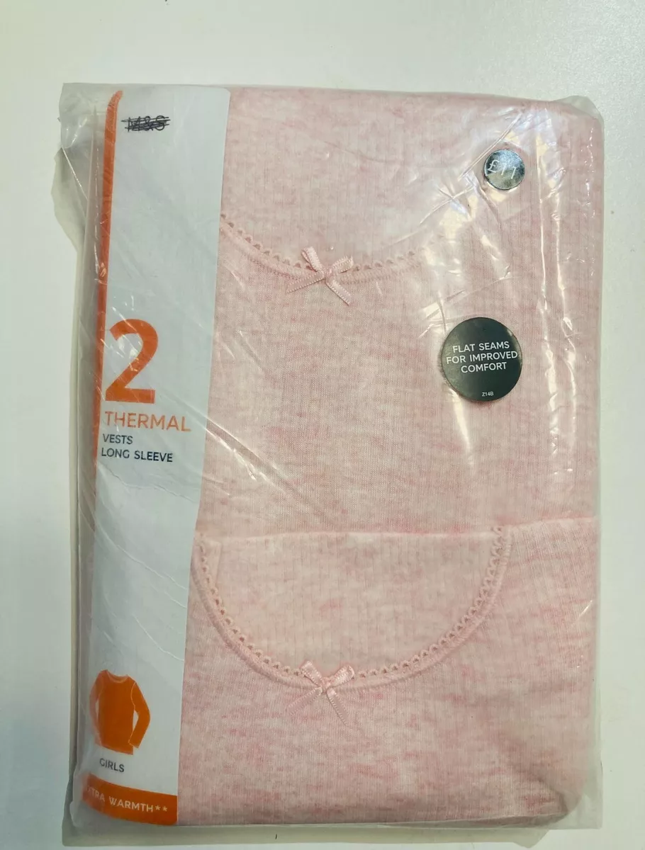 Girls long top sleeve thermal vest