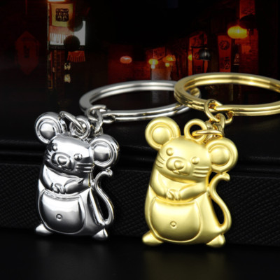 Chinese Zodiac Year of The Rat Silver or Gold Keychain Pendants | eBay