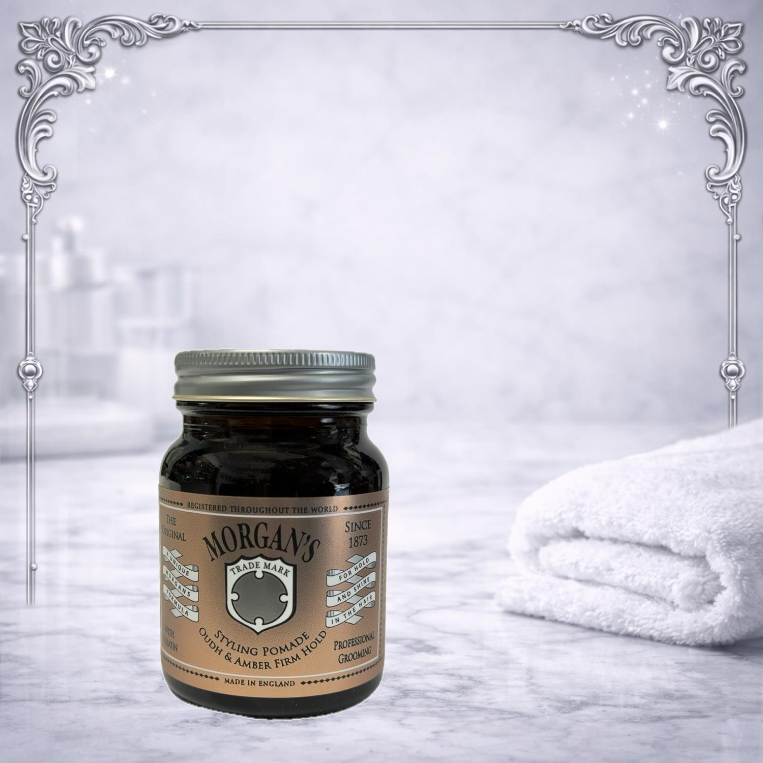 Morgan's Amber Styling Pomade 100G With Keratin, Oudh & Firm Hold - Image 2