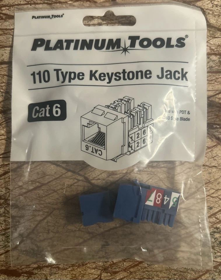 Lote de 50 Jack Keystone 50X CAT6 Blue Ethernet 110 Tipo RJ45 Foto 2 de 4