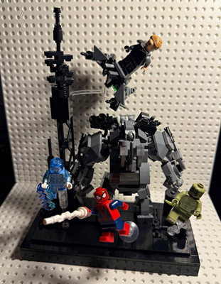 LEGO THE AMZING SPIDER MAN custom diorama MOC (COMES WITH ALL FIGURES & RHINO)