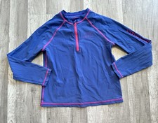 Vineyard Vines 1/4 Zip Long Sleeve Kids Whale Rashguard Blue Pink L Large 14