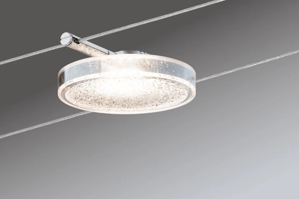 Paulmann Seilsystem warmweiß DiscLED 2 Set 5x4W Spots 5meter Seil-Set Chrom matt - Bild 3 von 3