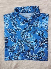 Under Armour The Playoff Polo Mens L Blue White Floral Performance Stretch EUC