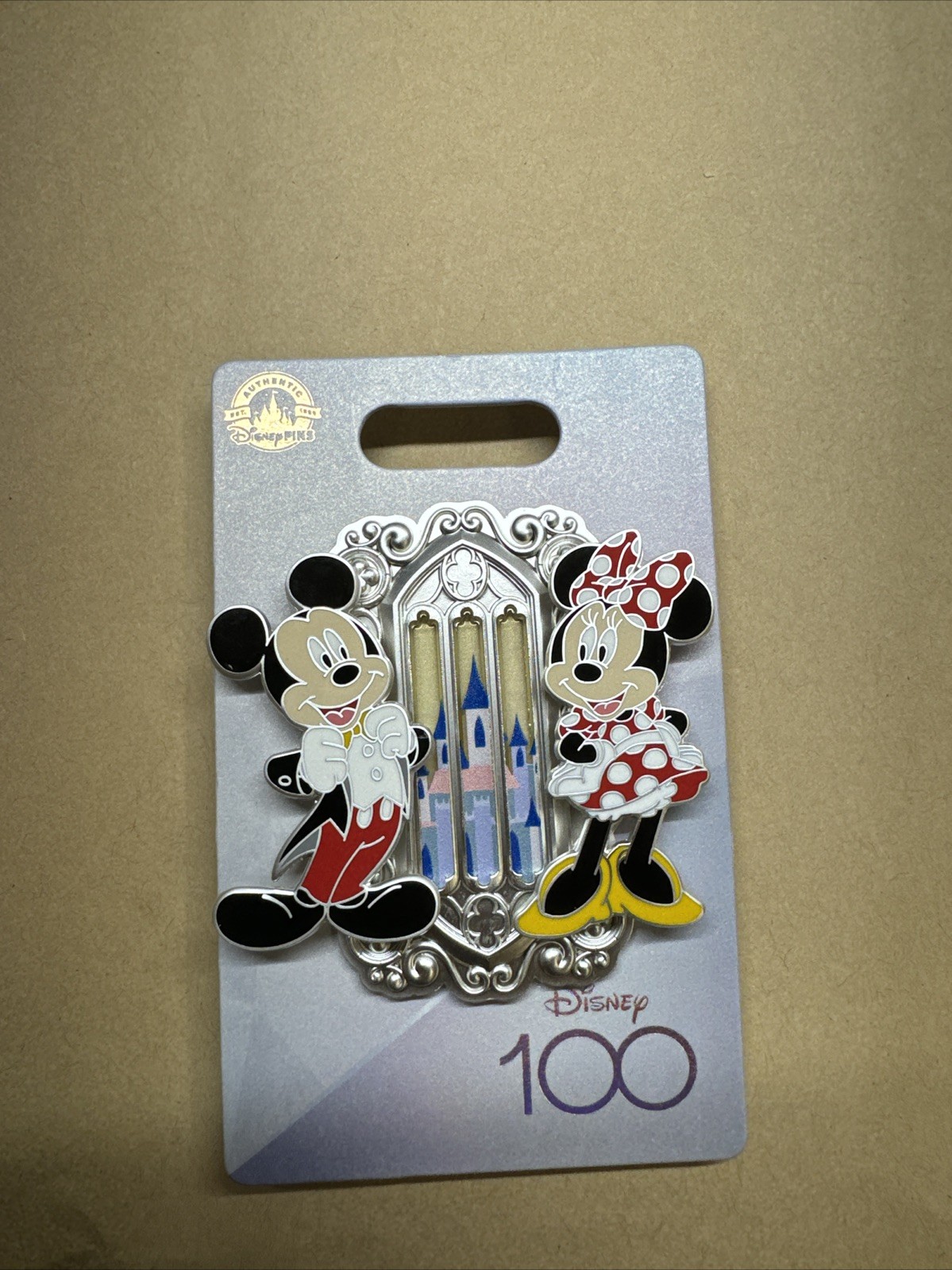 Disney Parks Mickey and Minnie Platinum 100 Years Of Wonder 3 Pin Set 2023