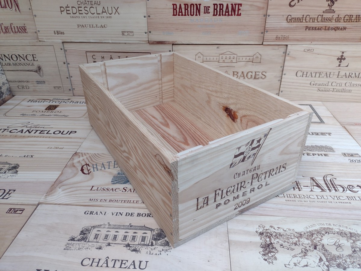 Wooden Wine Box Crate ~ CHATEAU LA FLEUR-PETRUS ~ 12 Half Bottle