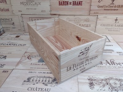Weinkiste Kiste aus Holz ~ CHATEAU LA FLEUR-PETRUS ~ 12 halbe Flaschengröße, französisch.
