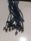 Vtg Blue Iridescent Handmade Multi Strands 20 Seed Bead Necklace 53" in length. — photo 3