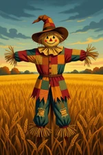 Halloween Fall Cute scarecrow Field High Quality Metal Fridge Magnet 3x4 7043