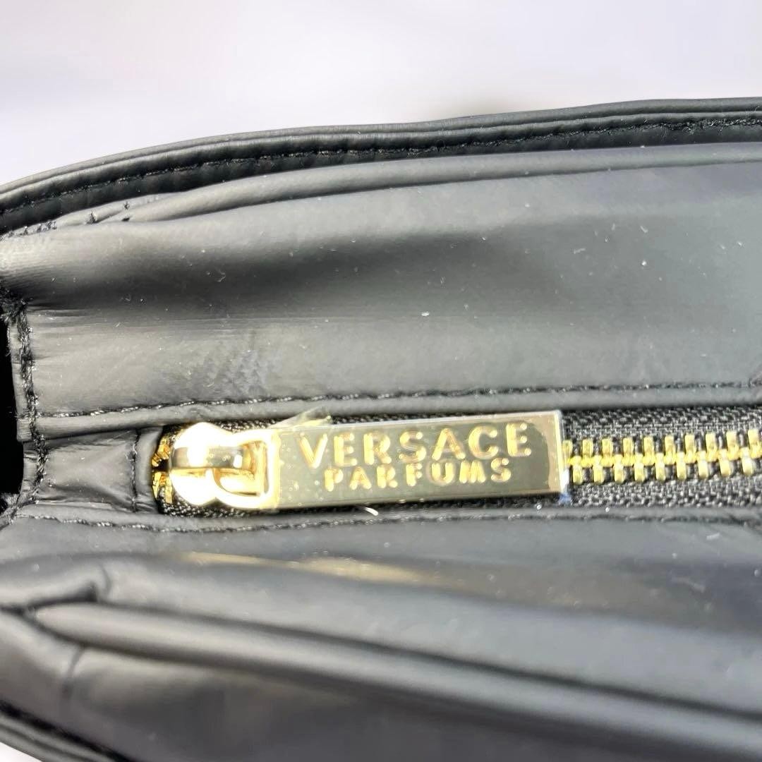 Versace Women's Black Logo Shoulder Bag, Stylish, Leather, Used thumbnail 6