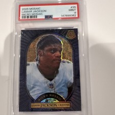 Panini Mosaic 2025 Micro Mosaic SSP  Lamar Jackson #25 Ravens PSA 9 NFL
