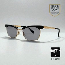 Vintage 1/5 12K Gold-Filled Half-Rim Sunglasses-New Grey Tinted Custom Lenses
