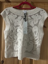 Beautiful On Trend Crochet Top Size S/M Cream Brand New With Tags