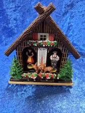 Vintage German Weatherhouse Thermometer Barometer Man and Woman